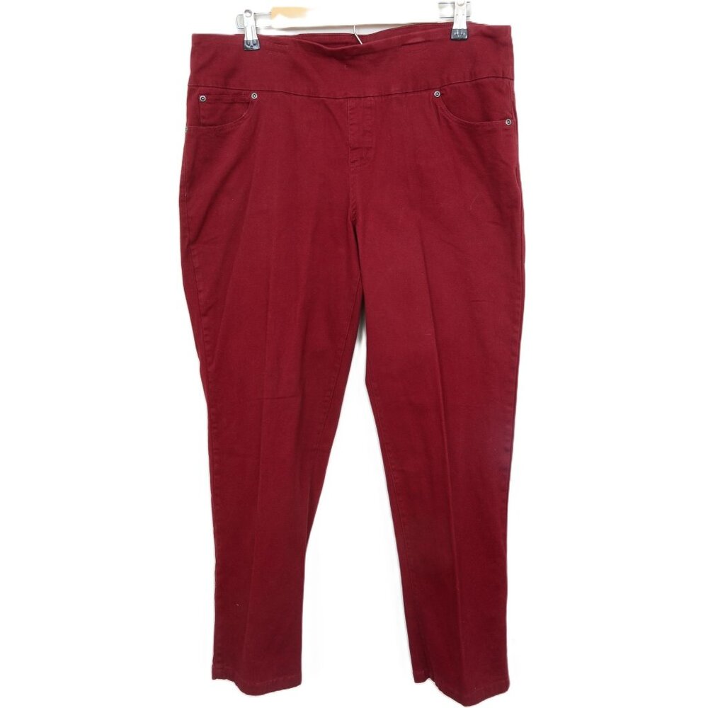 Chadwicks Of Boston‎ Five-Pocket Red Pull-on Pants Jeans Women's 14P Casual